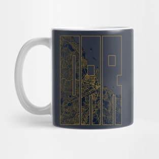 Dar es Salaam, Tanzania City Map Typography - Gold Art Deco Mug